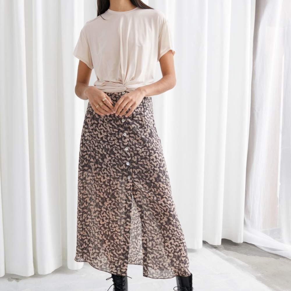 & Other Stories - Floral Button-Down Maxi Skirt